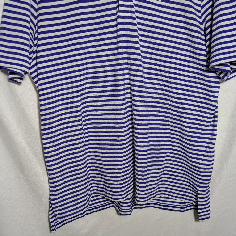 Men’s Ralph Lauren Golf, Short Sleeve Polo, Blue & White Striped, Summer, Sz XL - Picture 7 of 16